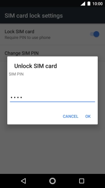 Key in your SIM PIN and press OK. The default SIM PIN is 0000.