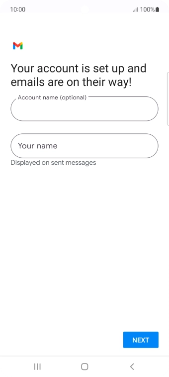 Press the field below 'Account name (optional)' and key in the required name.