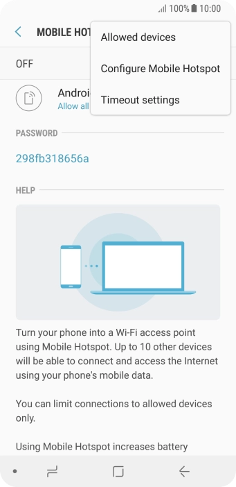 Press Configure Mobile Hotspot.