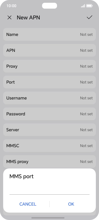 Key in 8080 and press OK.