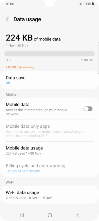 The total data usage is displayed.