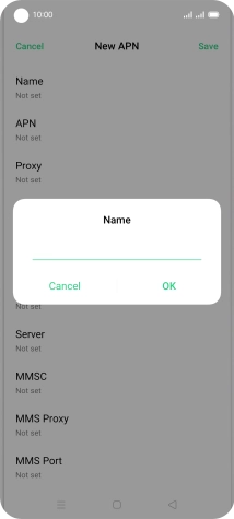 Key in O2 UK Internet and press OK.