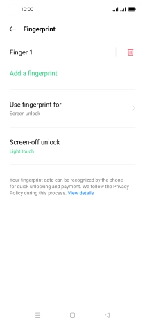 Press the delete icon next to the required fingerprints.