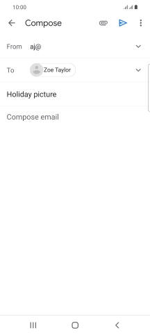 Press the text input field and write the text for your email.