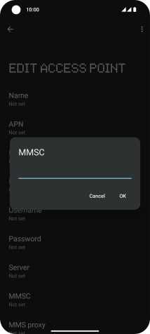 Key in http://mmsc.mms.o2.co.uk:8002 and press OK.