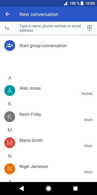 Press the field next to 'To' and key in the first letters of the recipient's name. Press the field next to 'To' and key in the first letters of the recipient's name.
