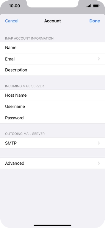 Press SMTP.