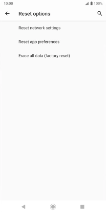 Press Erase all data (factory reset).