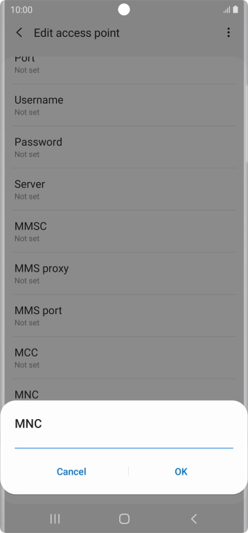 Key in 10 and press OK.