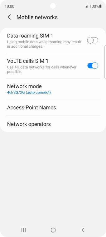 Press Network mode.