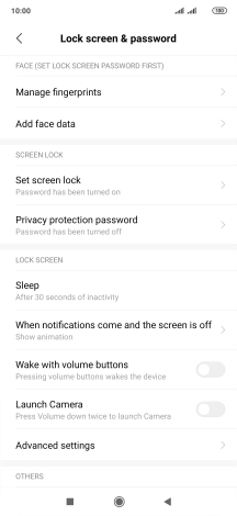 Press Set screen lock.