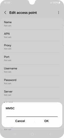 Key in http://mmsc.mms.o2.co.uk:8002 and press OK.