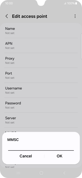 Key in http://mmsc.mms.o2.co.uk:8002 and press OK.