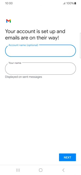 Press the field below 'Your name' and key in the required sender name.