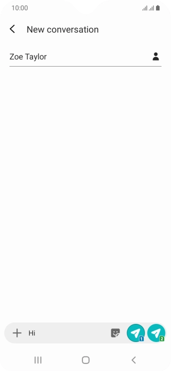 Press the send icon next to the required SIM when you've written your text message.