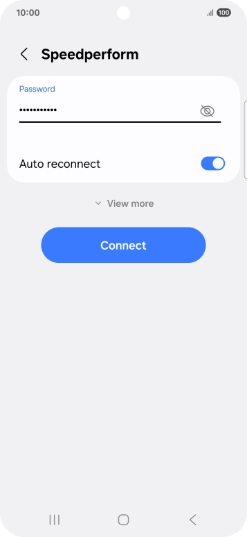 Key in the password for the WiFi network and press Connect.
