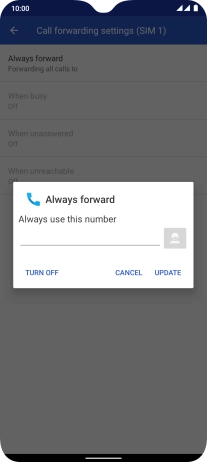 Press TURN OFF.