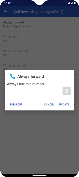 Press TURN OFF.