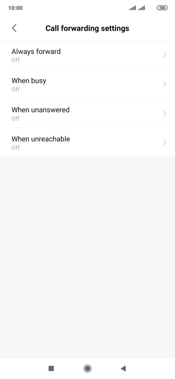 Press the required divert type.