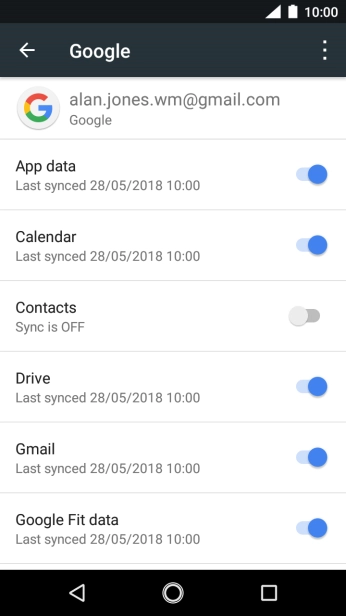 Press the indicator next to 'Contacts' to turn on the function.