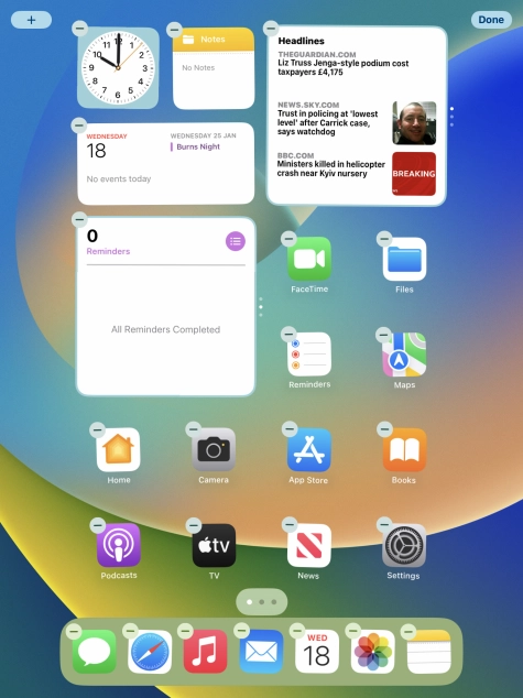 Press the home screen icon.