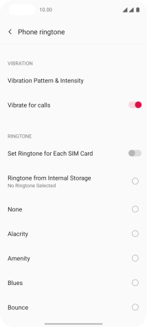 Press Ringtone from Internal Storage.