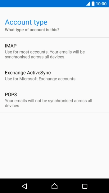 Press IMAP.