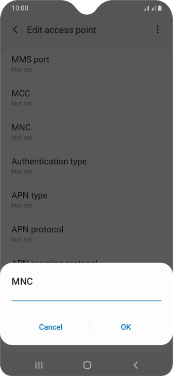Key in 10 and press OK.
