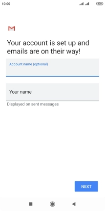 Press Your name and key in the required sender name.