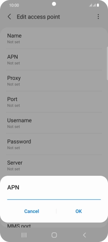 Key in mobile.o2.co.uk and press OK.