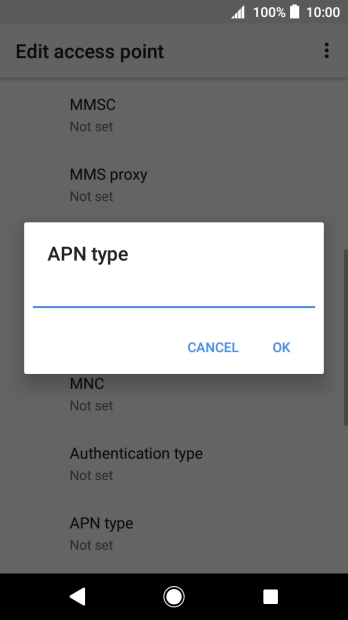 Key in default and press OK.