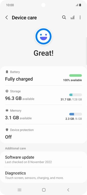 Press Battery.
