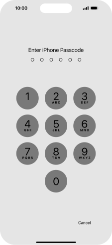 Use the lock code you created.