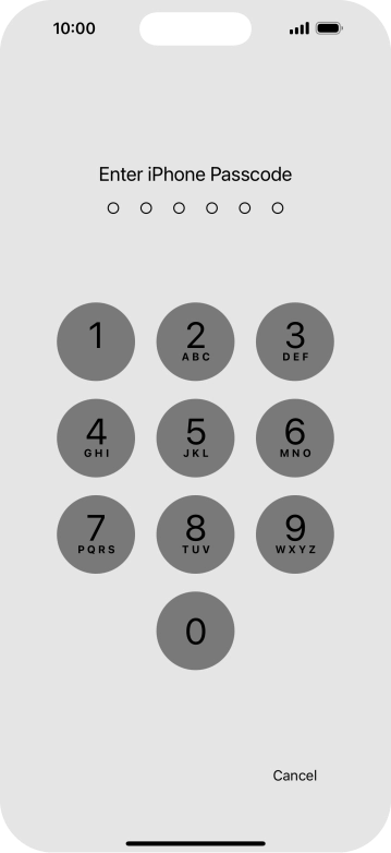 Use the lock code you created.