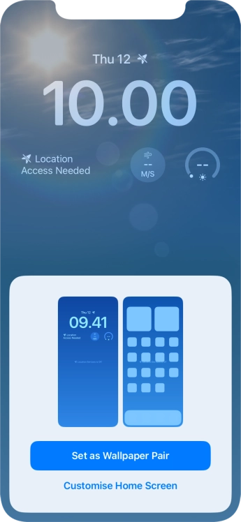 To use the same colour theme on the home screen, press Set as Wallpaper Pair. To use the same colour theme on the home screen, press Set as Wallpaper Pair.