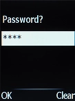 Key in the phone lock code (default is 1234) and press the Navigation key.