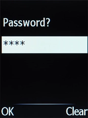 Key in the phone lock code (default is 1234) and press the Navigation key.