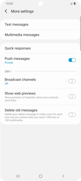 Press Text messages.