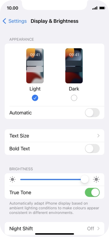 Press Dark.