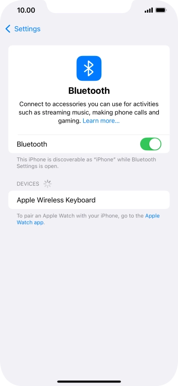 Press the required Bluetooth device and follow the instructions on the screen to pair the device with your phone.