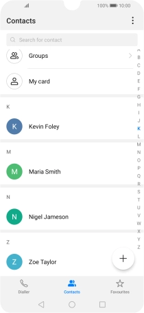 Press the new contact icon.