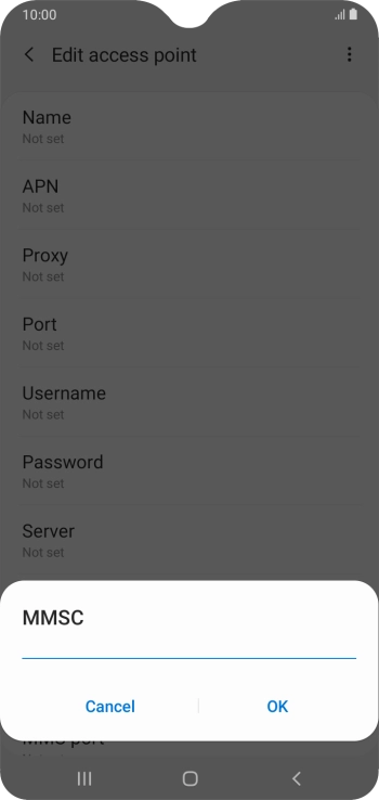 Key in http://mmsc.mms.o2.co.uk:8002 and press OK.