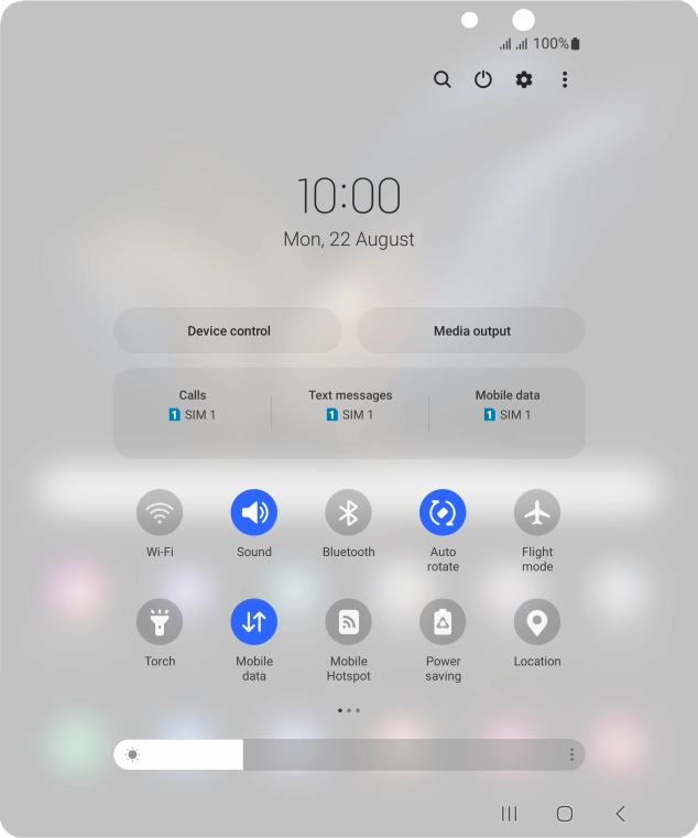 Press the settings icon.