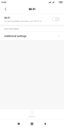 Press the indicator next to 'Wi-Fi' to turn on the function.