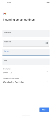Press the field below 'Port' and key in 110.