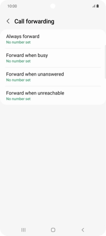 Press the required divert type.