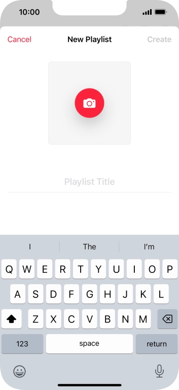 Press the text input field and key in a name for the playlist.