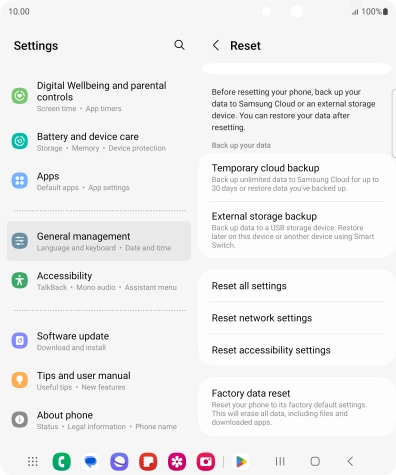 Press Reset network settings.