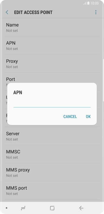 Key in wap.o2.co.uk and press OK.