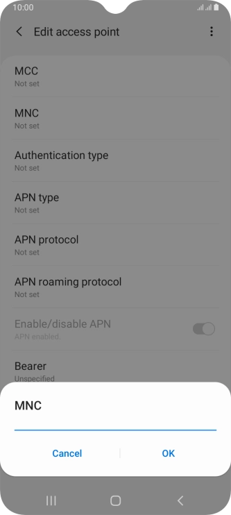 Key in 10 and press OK.